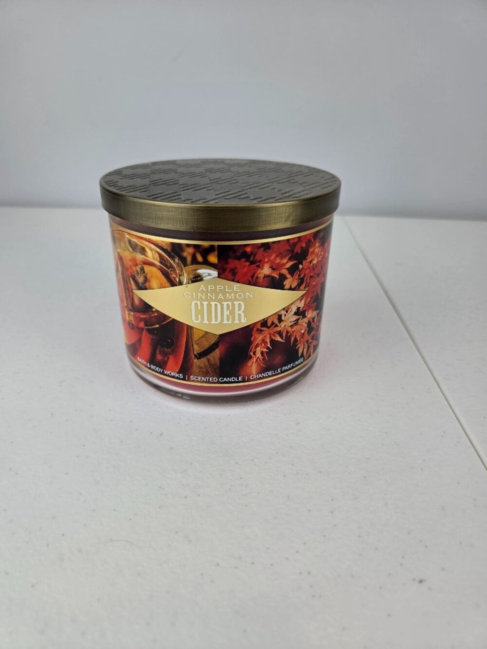 Bath & Body Works Apple Cinnamon Cider 3-Wick Candle 14.5 oz NEW